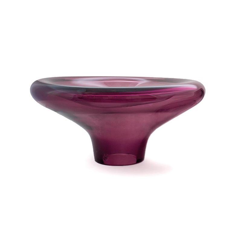 Post-Modern Makemake Purple Iridescent L Vase + Bowl by ELOA For Sale