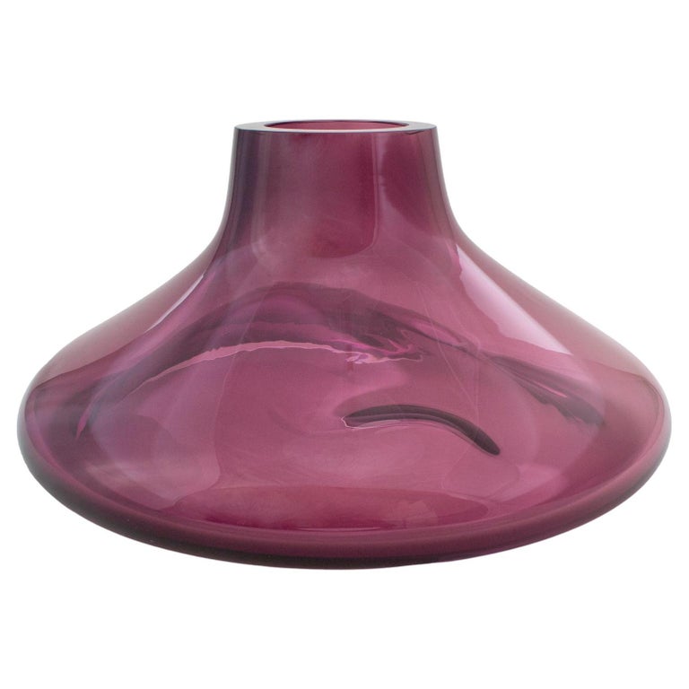 Makemake Purple Iridescent L Vase + Bowl by ELOA For Sale