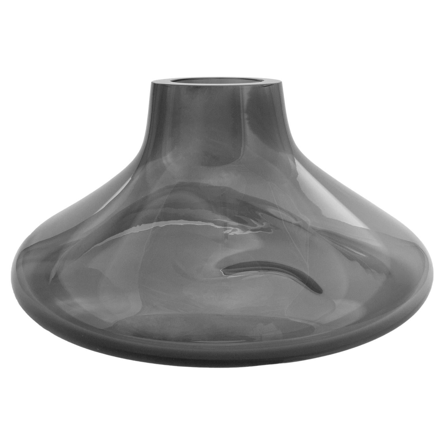Makemake Silber-Rauch-L-Vase + Schale von Eloa