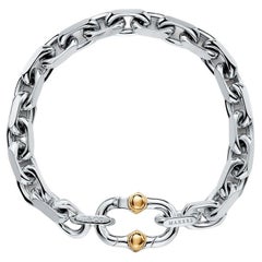 Makers Wide Chain Bracelet in Sterling Silver and 18k Gold