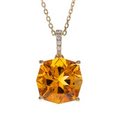 Makha 14K Gelbgold Cushion-Cut Citrin-Anhänger
