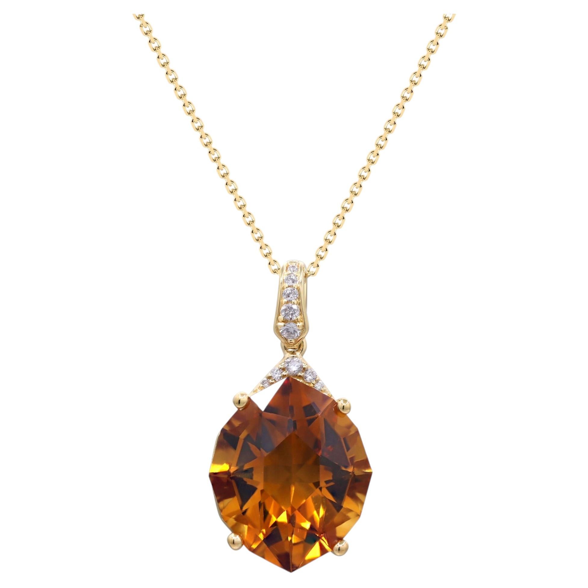 Makha 14K Yellow Gold Marquise-Cut Citrine Pendant