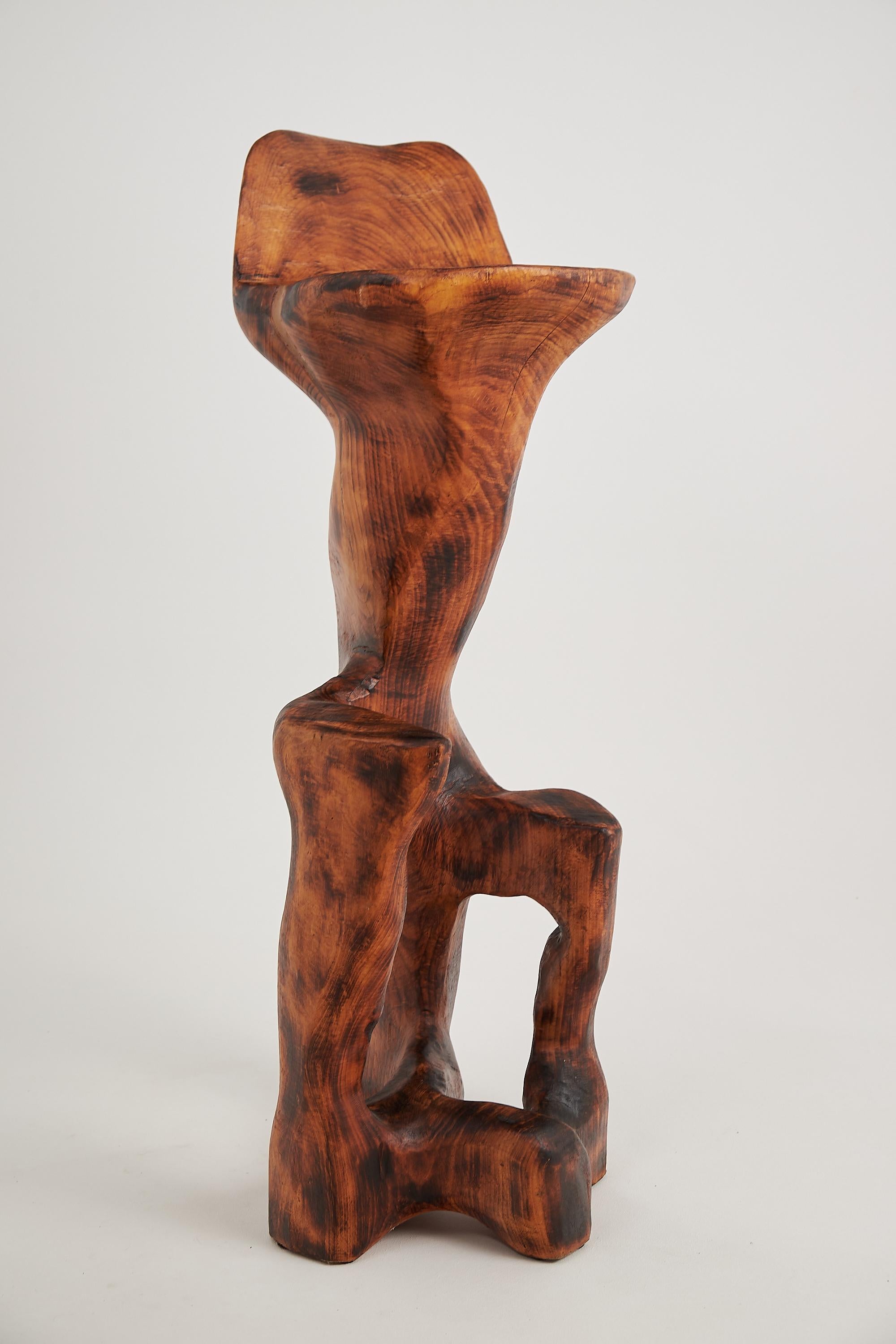 Makha, Solid Wood Sculptural Bar Chair, Original Contemporary Design, Logniture For Sale 5
