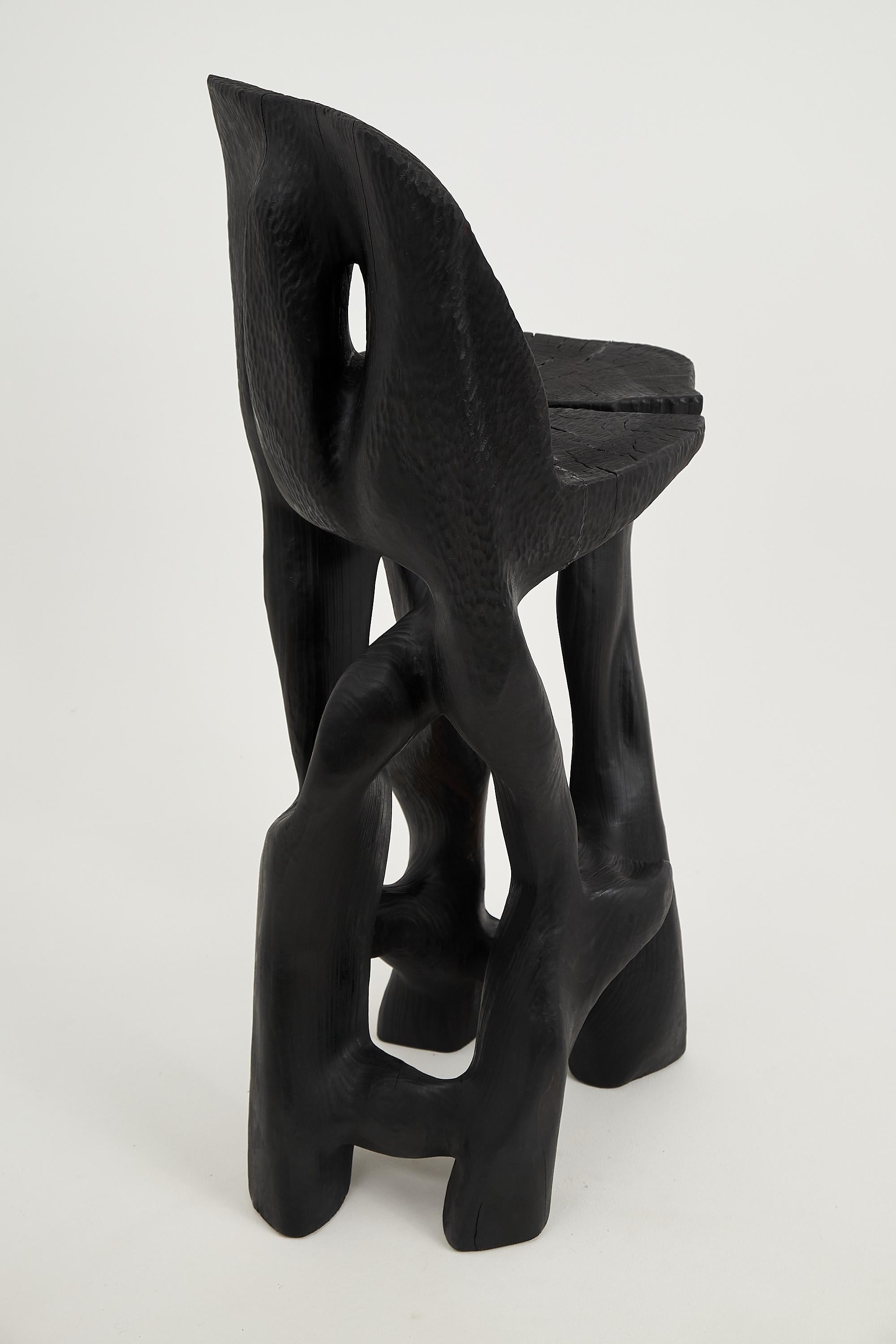Makha, Solid Wood Sculptural Bar Chair, Original Contemporary Design, Logniture For Sale 5