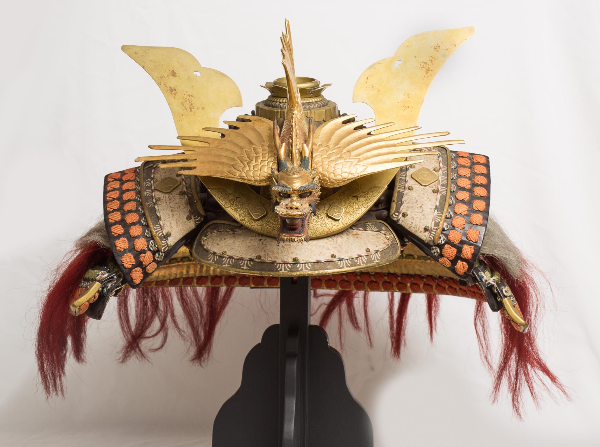 Asiatique Maki-E Hotoke-Do Tosei Gusoku Samurai portant le Kamon de la famille Inaba