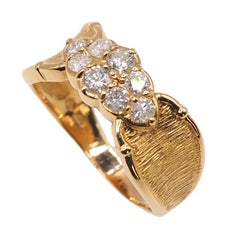 Bague cocktail MAKI K18 en or, sertie d'un diamant de 0,54 carat, Japon