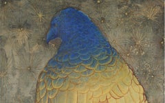 "Separate Me from the Earth" Japanese figurative silk painting birds love peace