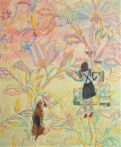 "The Mystic Drawers" contemporary Japanese painting mineral pigments silk
