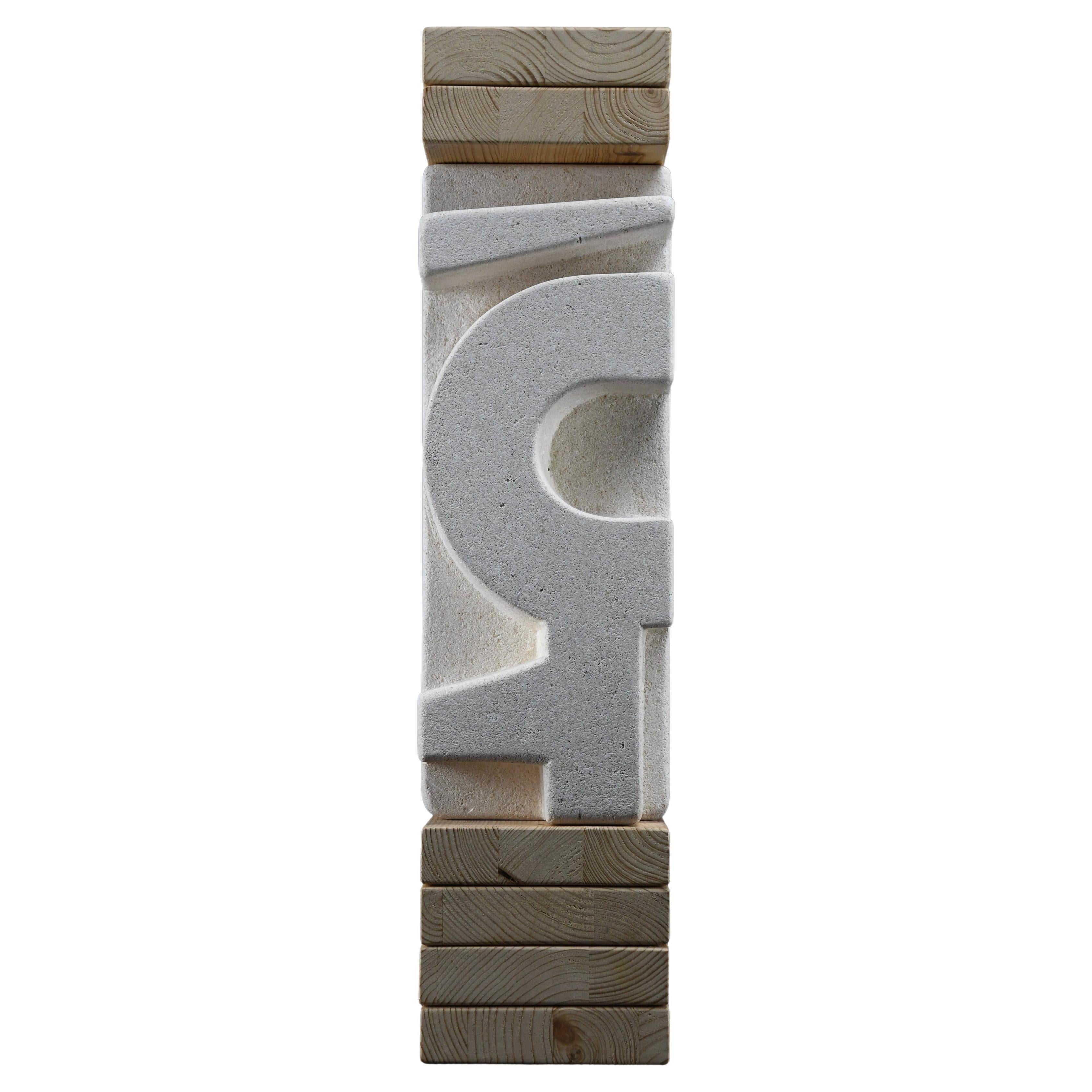 "Makina" Abstract Stone Sculpture by Alberto Cabiddu 2001 in vendita