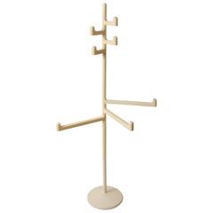 Makio Hasuike Midcentury Italian White Metal and Plastic Coat Rack, 1960s