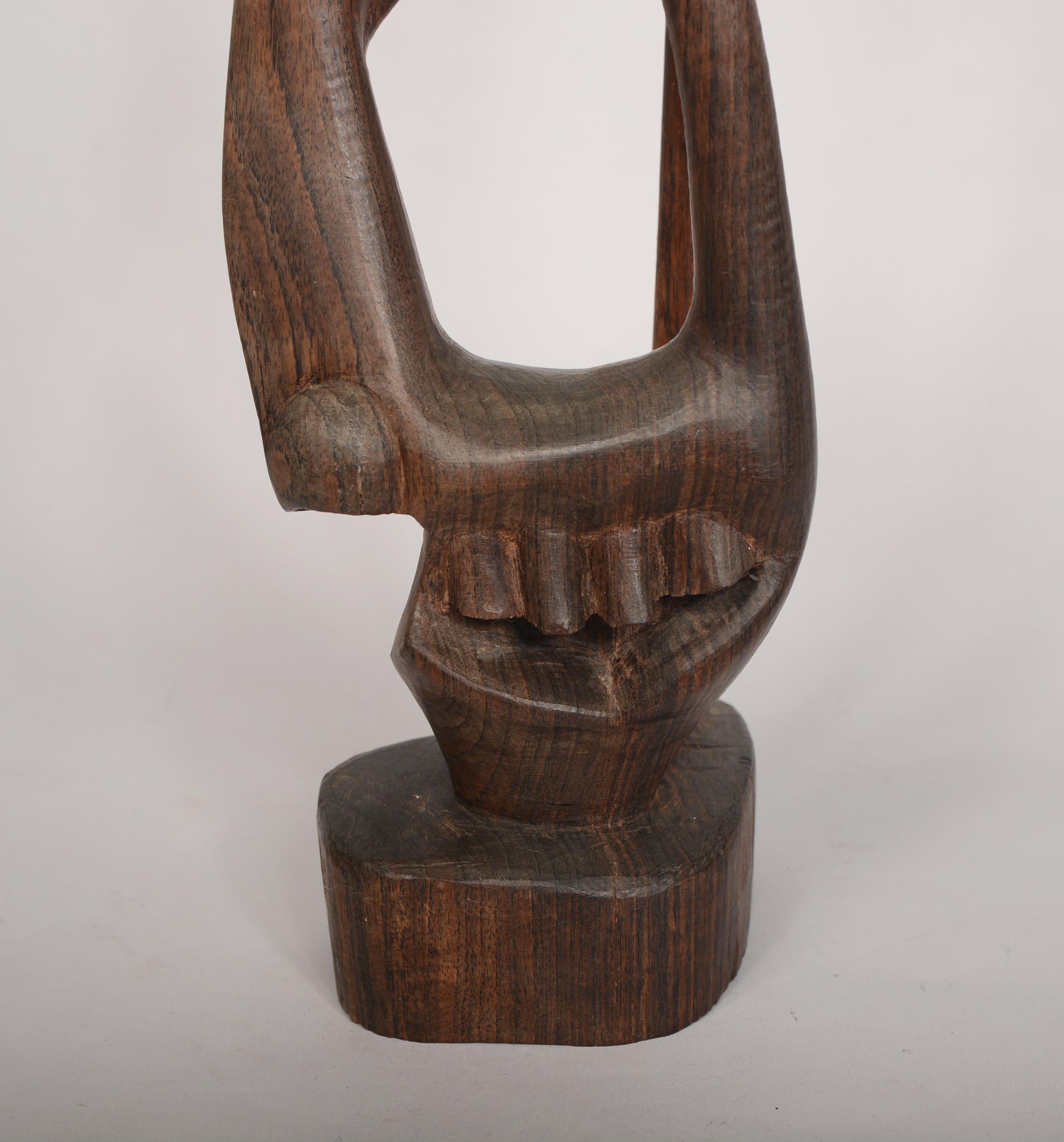 Tanzanian Makonde African Abstract Carved Wood Shetani Sculpture