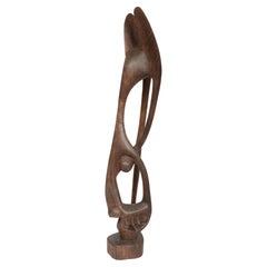 Makonde African Abstract Carved Wood Shetani Sculpture
