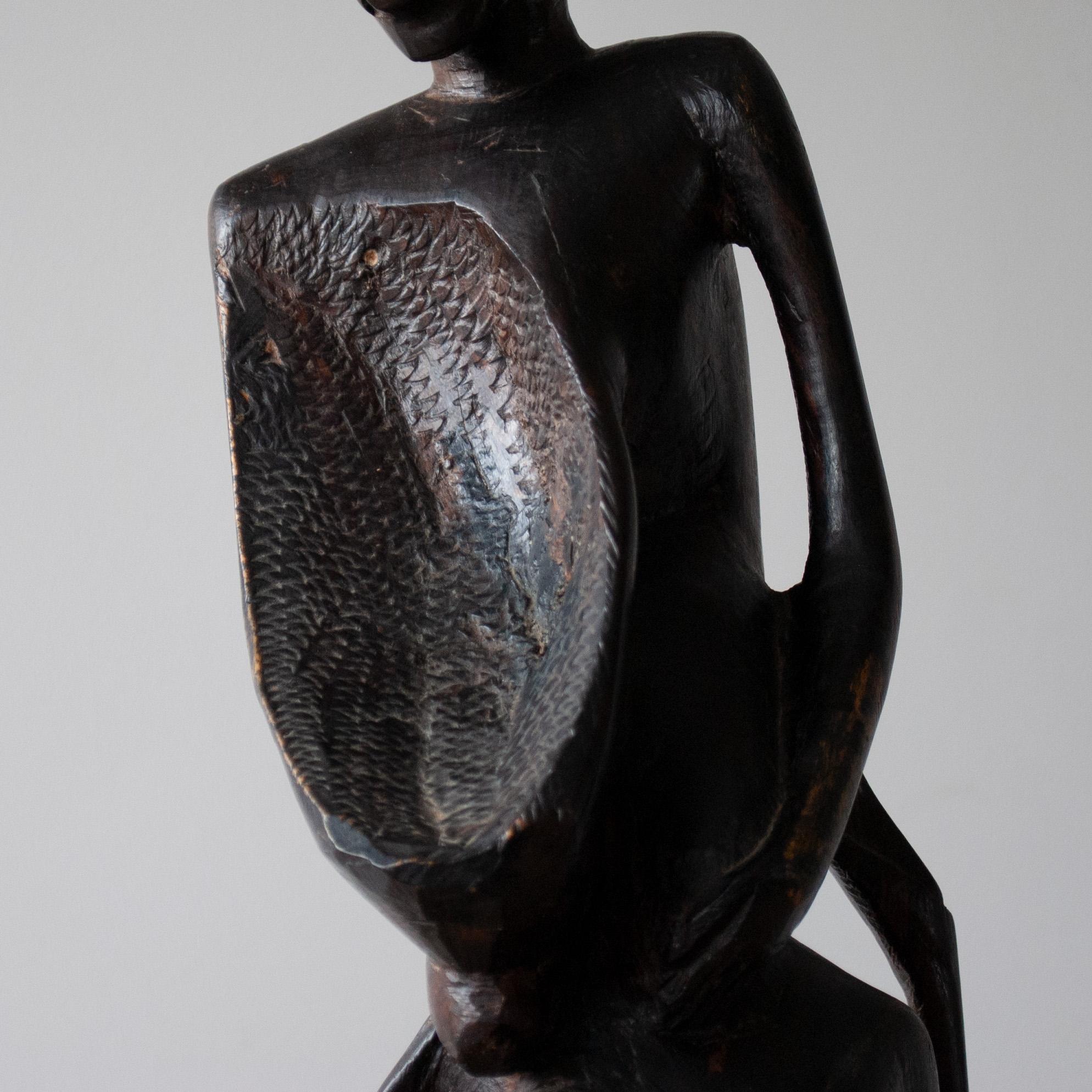 20th Century Makonde Carved Figure For Sale
