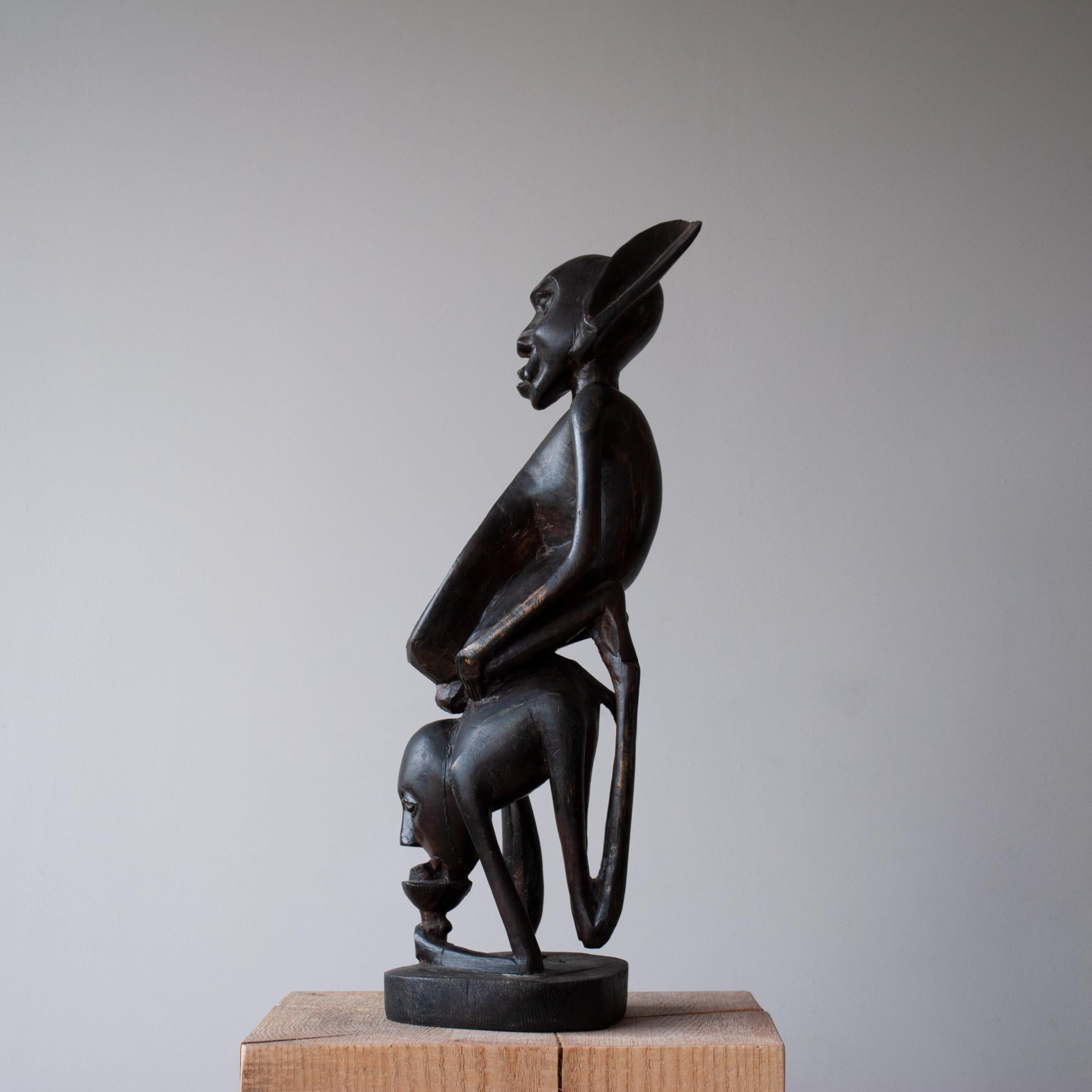 Hardwood Makonde Carved Figure For Sale