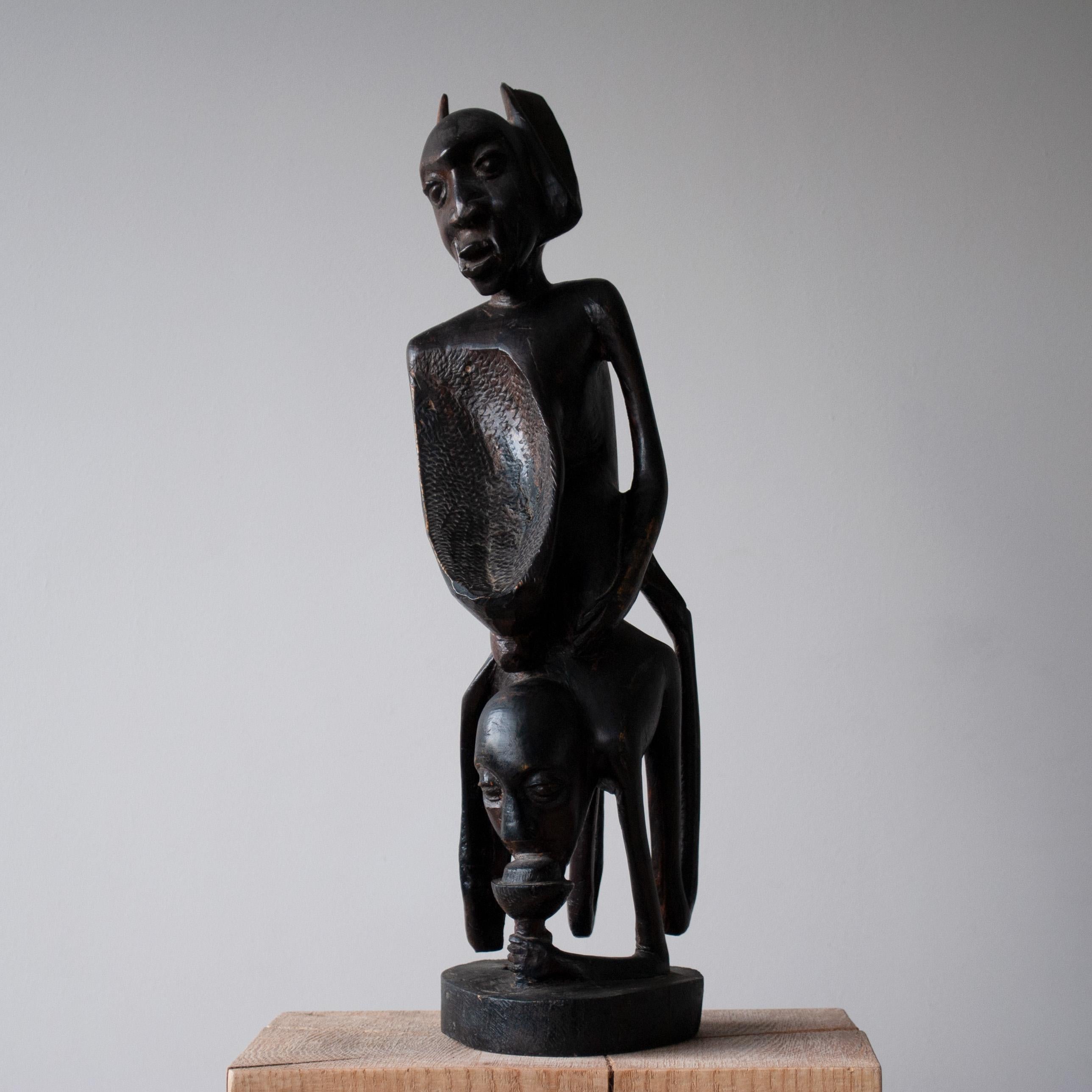 Hand-Carved Makonde Carved Figure For Sale