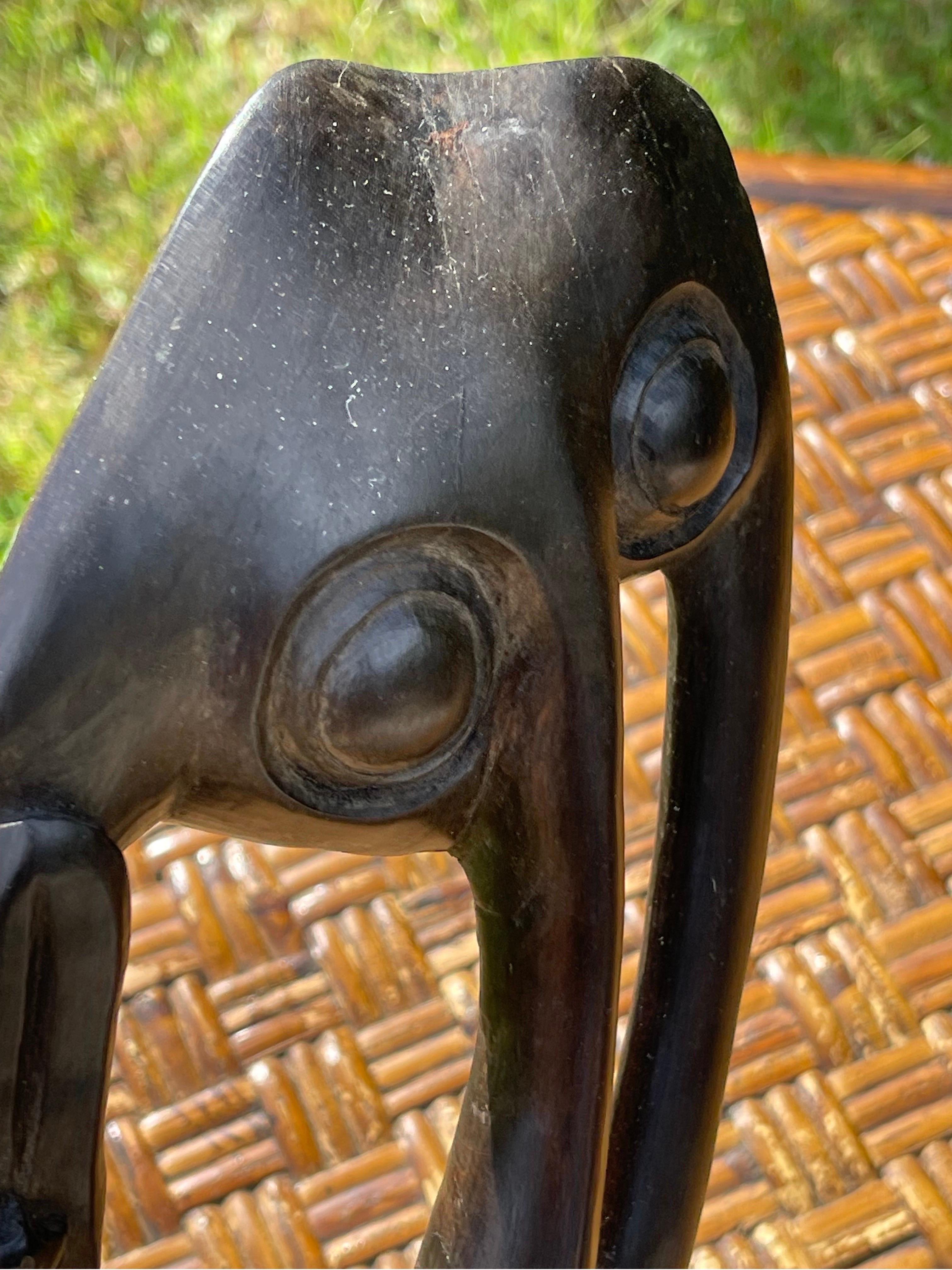 Makonde Ebony Carved African Sculpture of Abstract Faces For Sale 1
