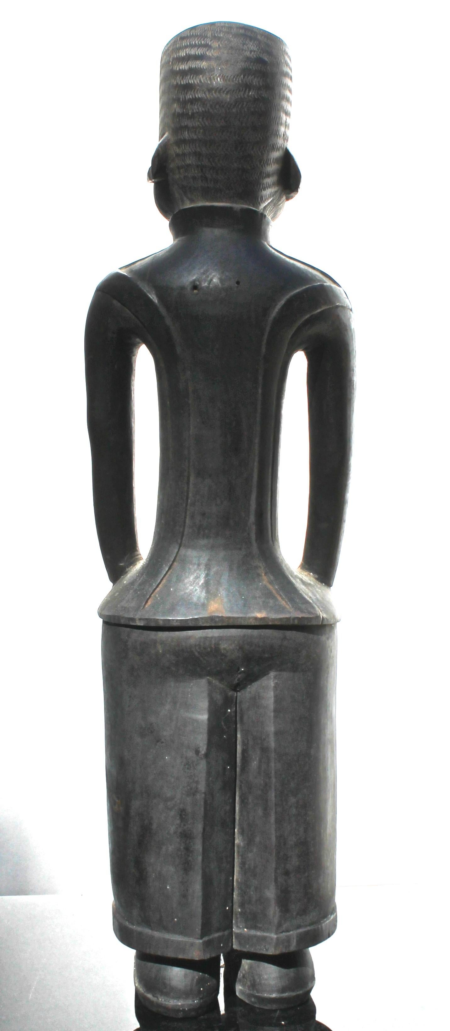 Makonde Male Figure in European Dress African Art In Good Condition For Sale In Sharon, CT