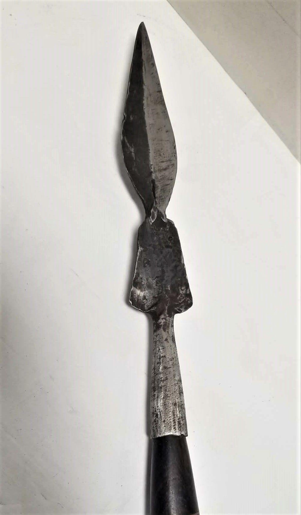 Mid-20th Century Makonde Tanzanian Carved Warrior Female Spear For Sale