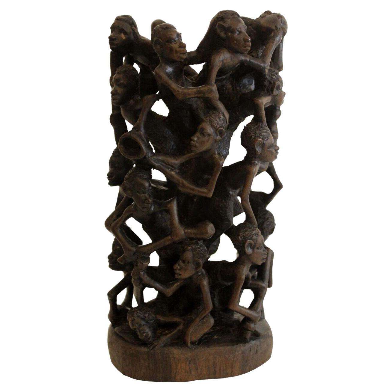 Makonde Ujamma Life Sculpture Tanzania Mozambique For Sale