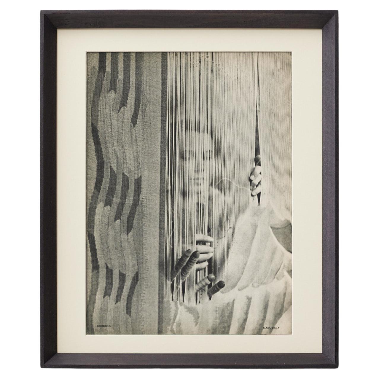Makowska – Weaving Woman 1930s Heliogravure, Verve Magazine 1937, Framed