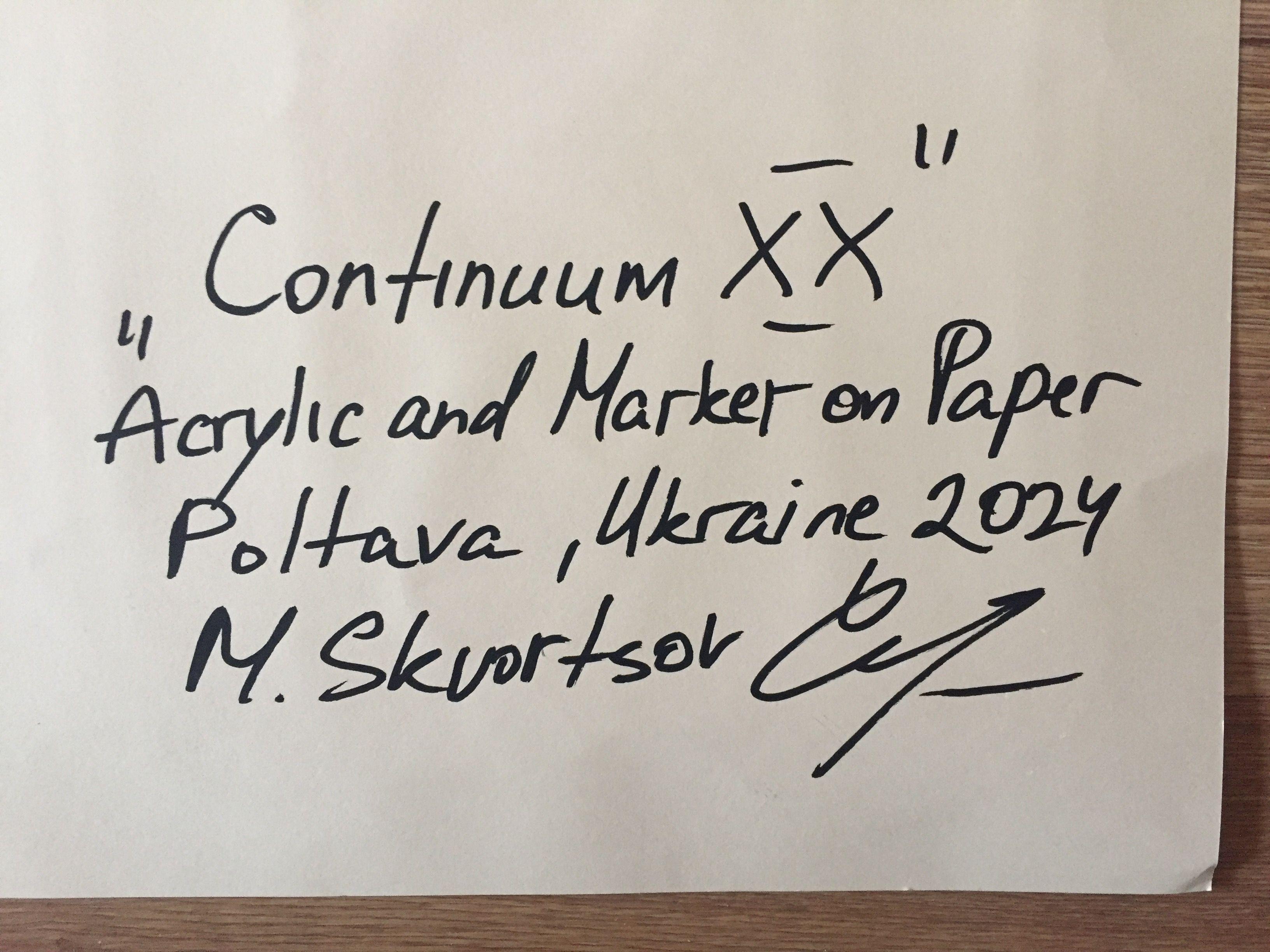 Continuum XX, Gemälde, Acryl auf Papier – Painting von Maksym Skvortsov