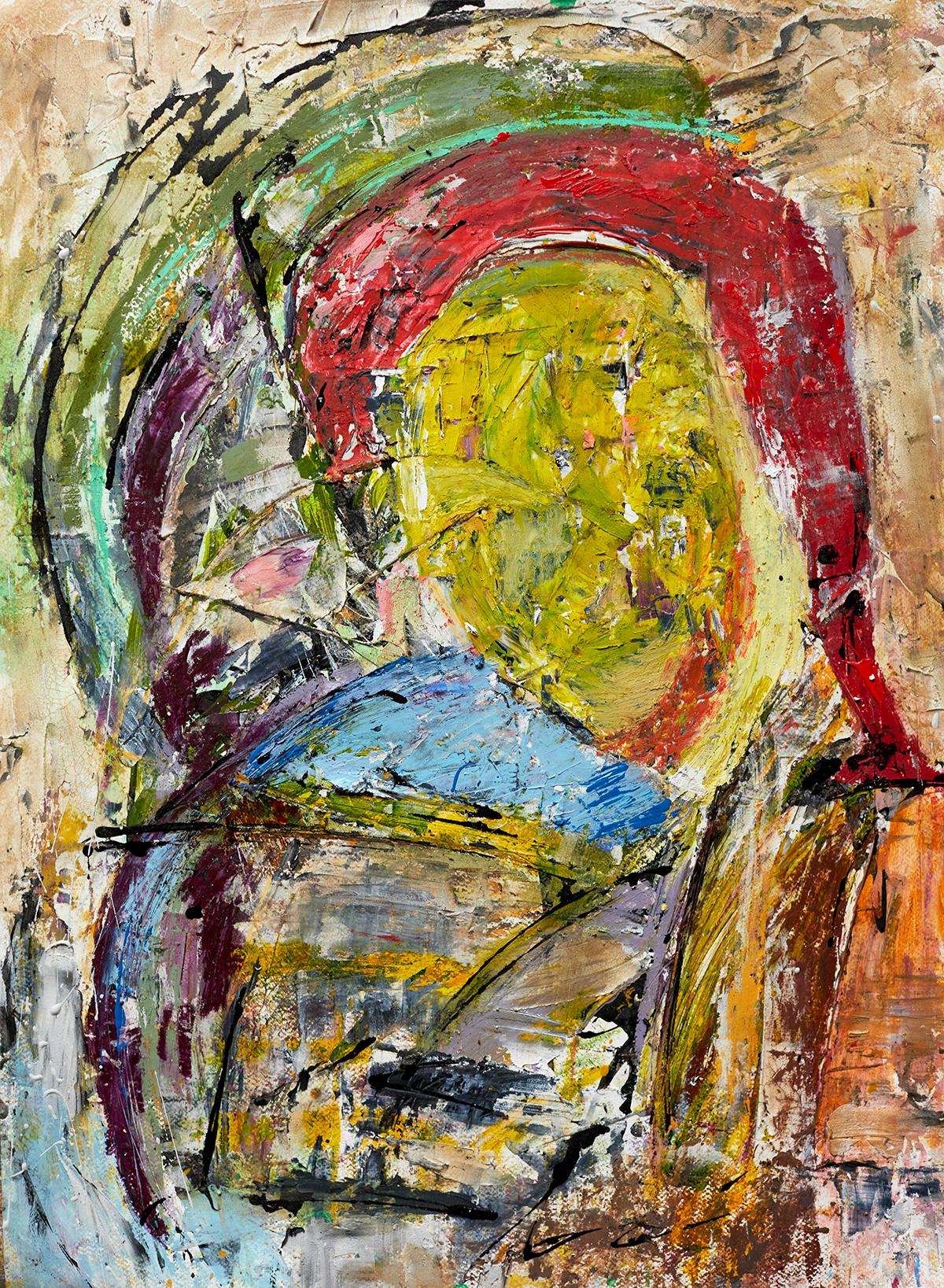 Gli amanti - Abstract Painting Marrone di Maku López 