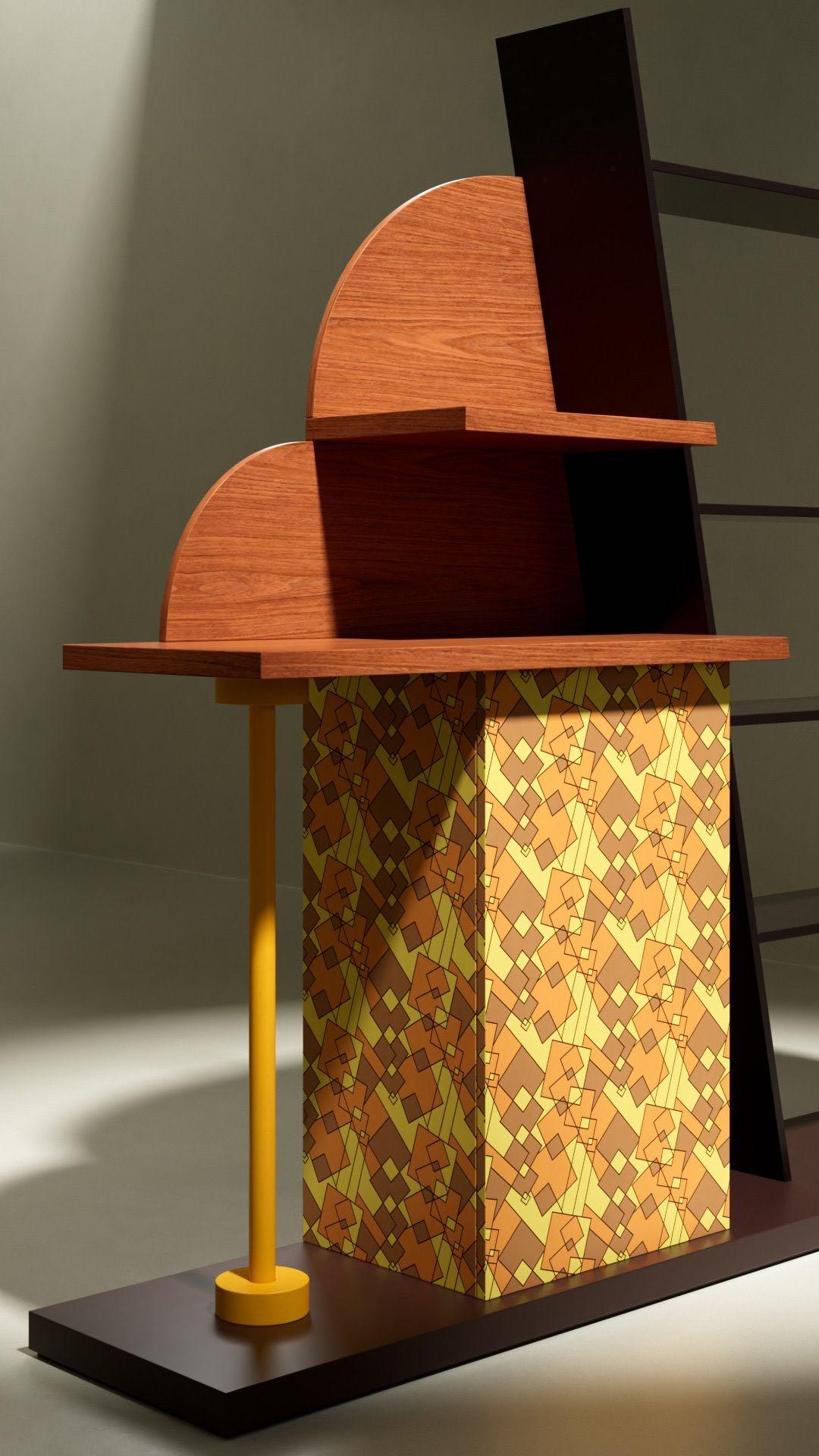 Malabar smashes the established, solid and reassuring image of functionalist furniture, producing a sensation of surprise and food for thought. It combines contrasting forms and colors, seeming to confront us with two different worlds. The exotic