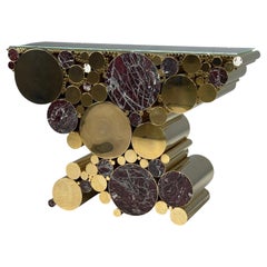 Malabar, Polished Brass, Marble, Wanderlust Console, Portugal, 21st c.