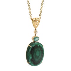 Malachite and Emerald Moving Drop Pendant