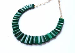 Malachite 18 k Gold Necklace