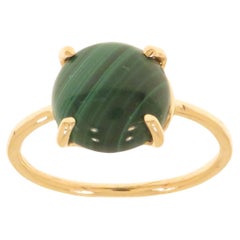 Malachite 9 Karat Rose Gold Ring Handcrafted in Italy