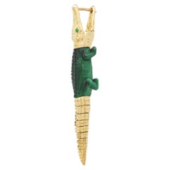 Malachite Alligator Bite Earring