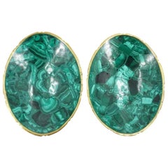 Malachite and Brass Catchall Tray