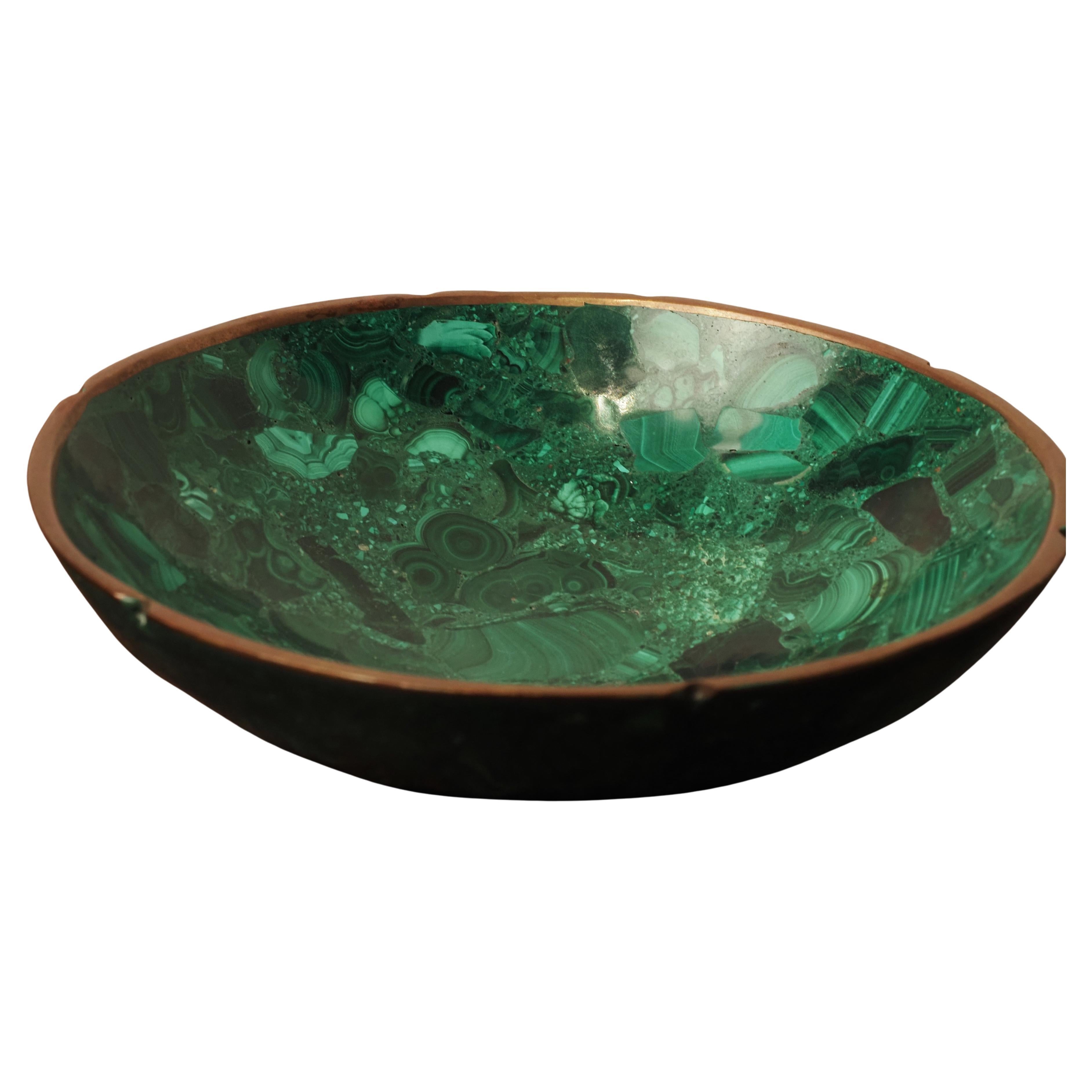 Malachite and brass scale