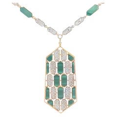 Collar de Malaquita y Diamantes 17