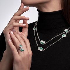 Malachite and Diamond Gold Ring