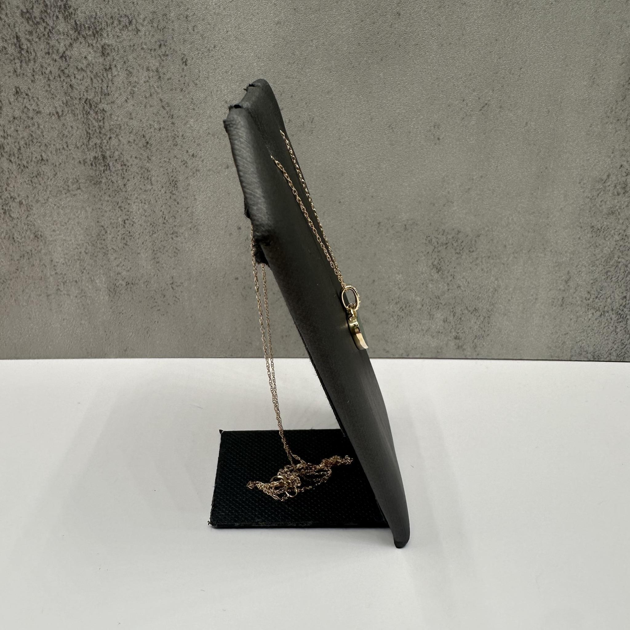 Cuore Collana con cuore in malachite e diamanti in oro giallo 14kt - 0,03ctw, nuova in vendita