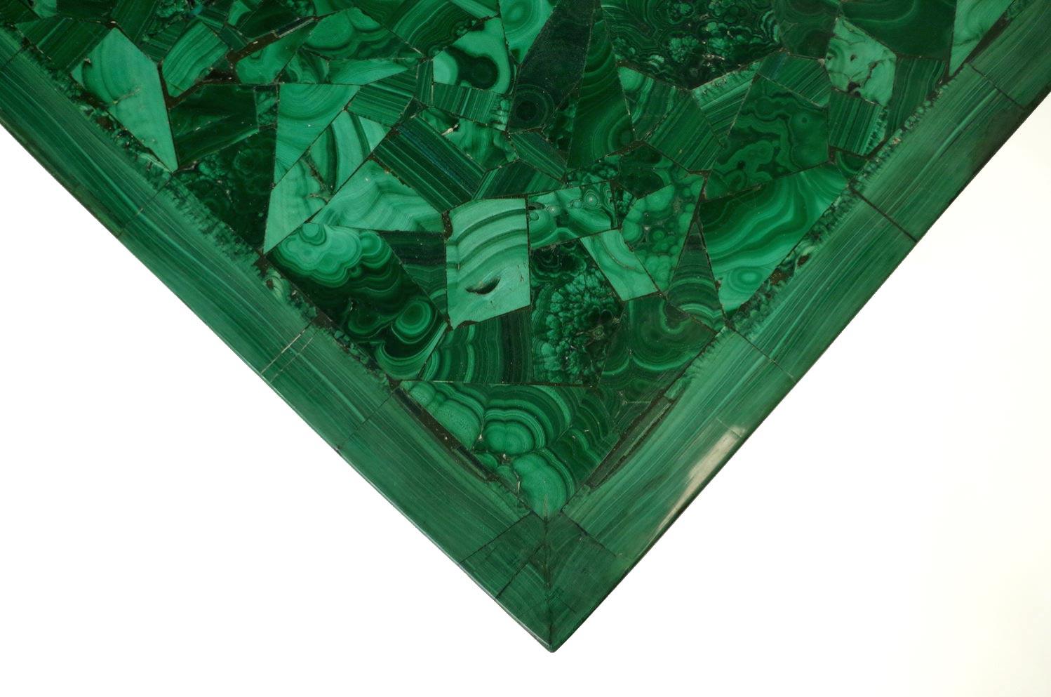 Post-Modern Malachite and Gilt Brass Coffee Table, circa 1970