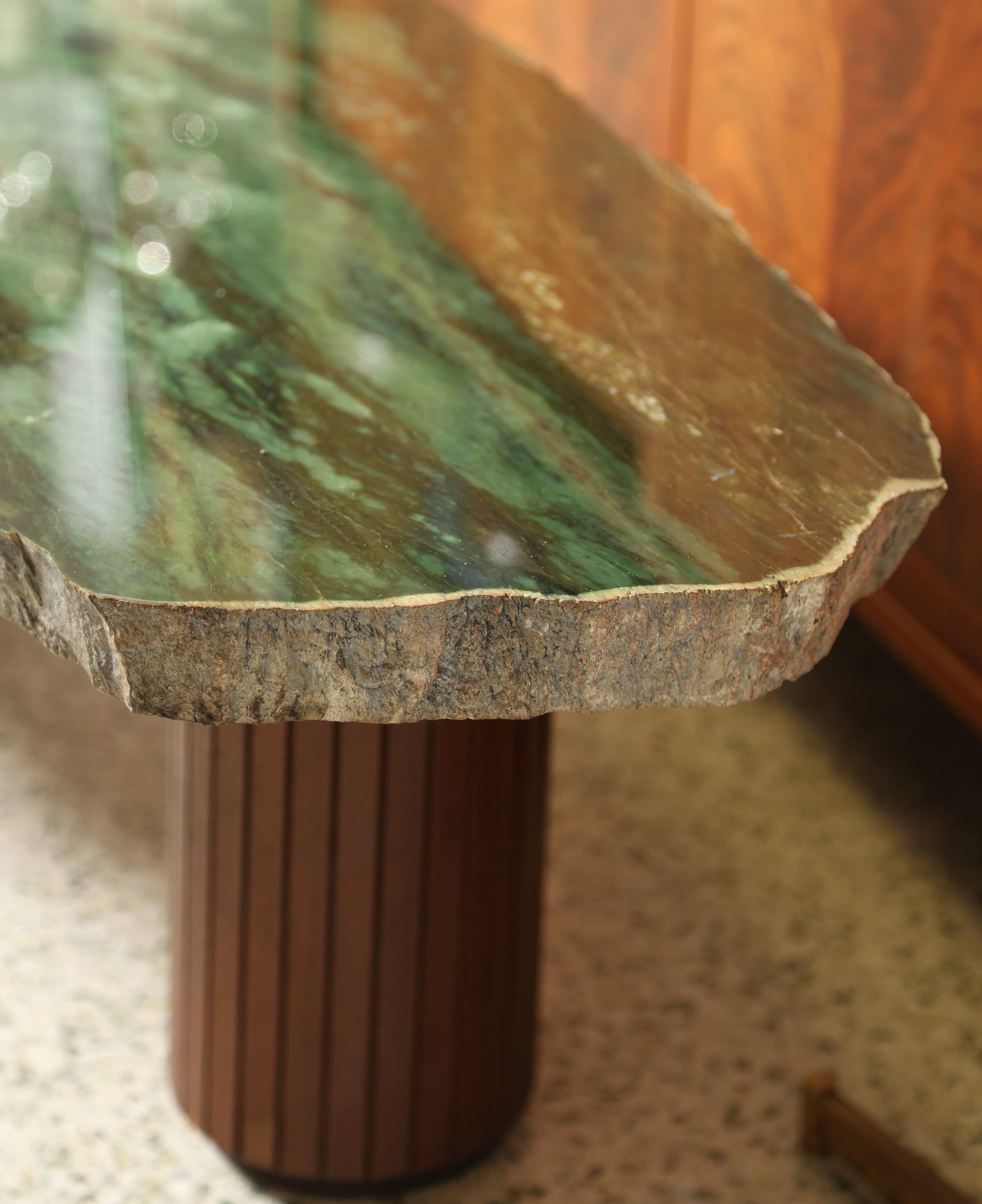 Late 20th Century Malachite and Walnut Coffee Table