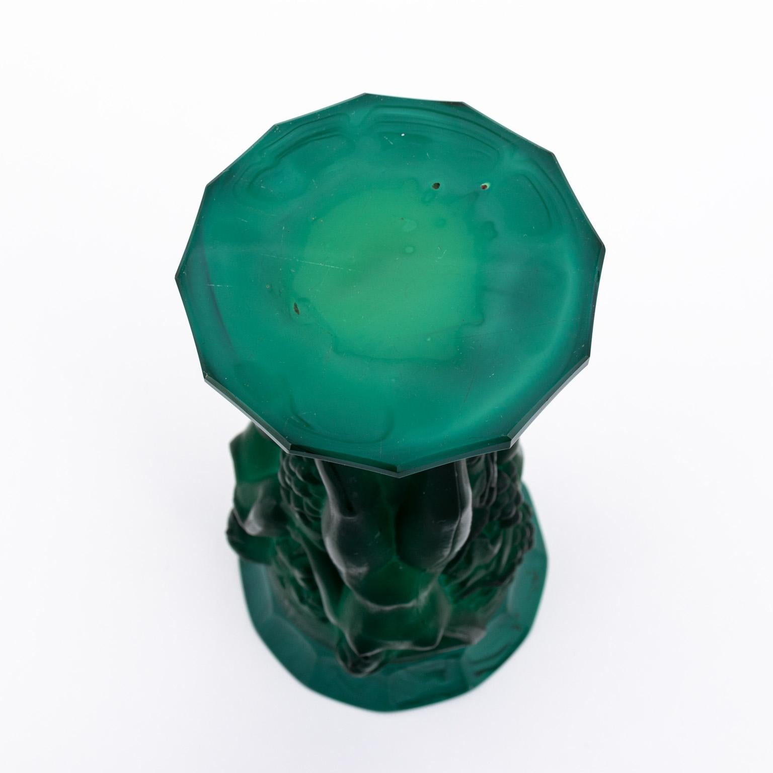 Malachite Art Deco Glass Vase 6