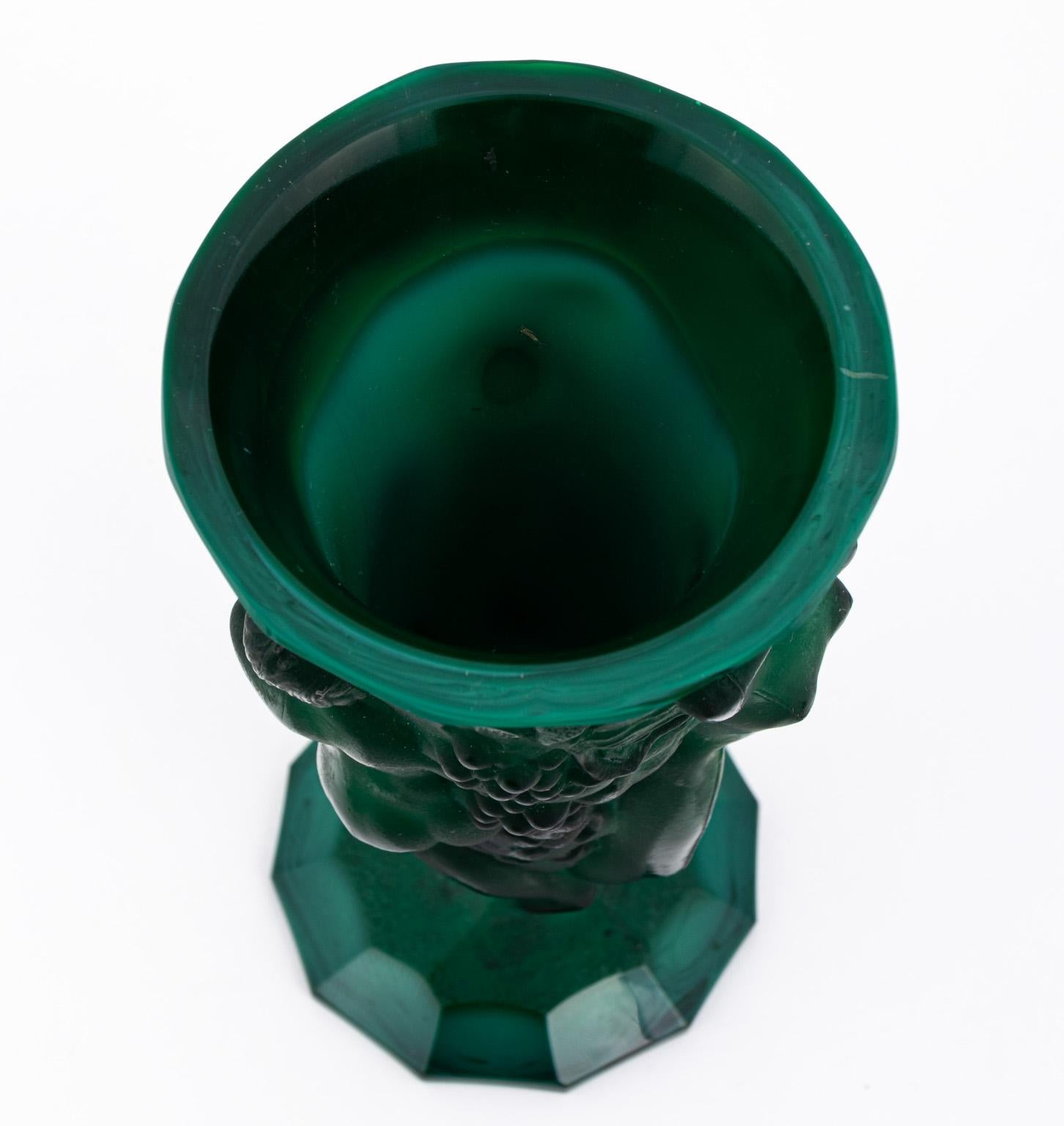 Malachite Art Deco Glass Vase 4