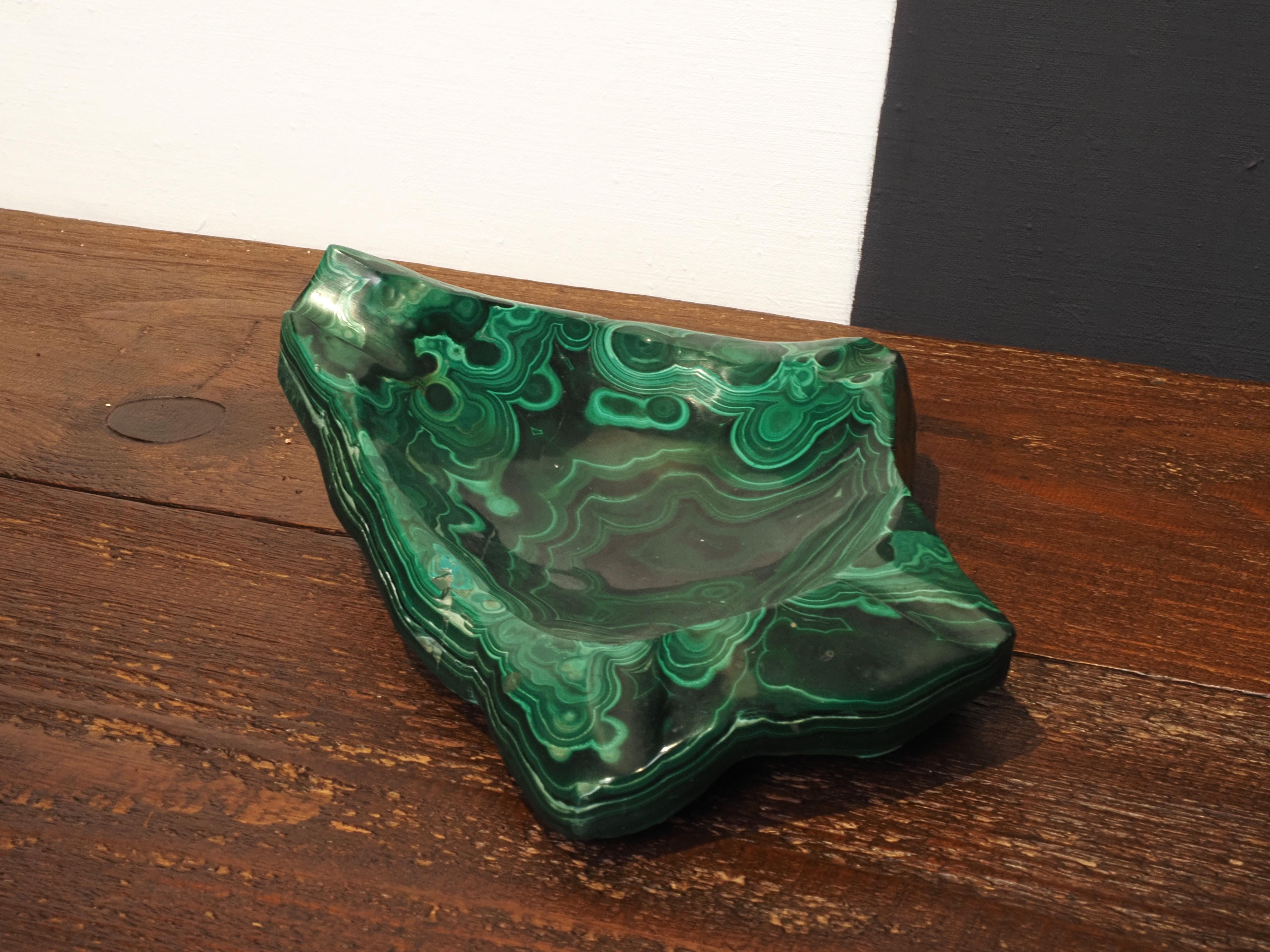 Malachite ashtray In Good Condition In Diest, BE
