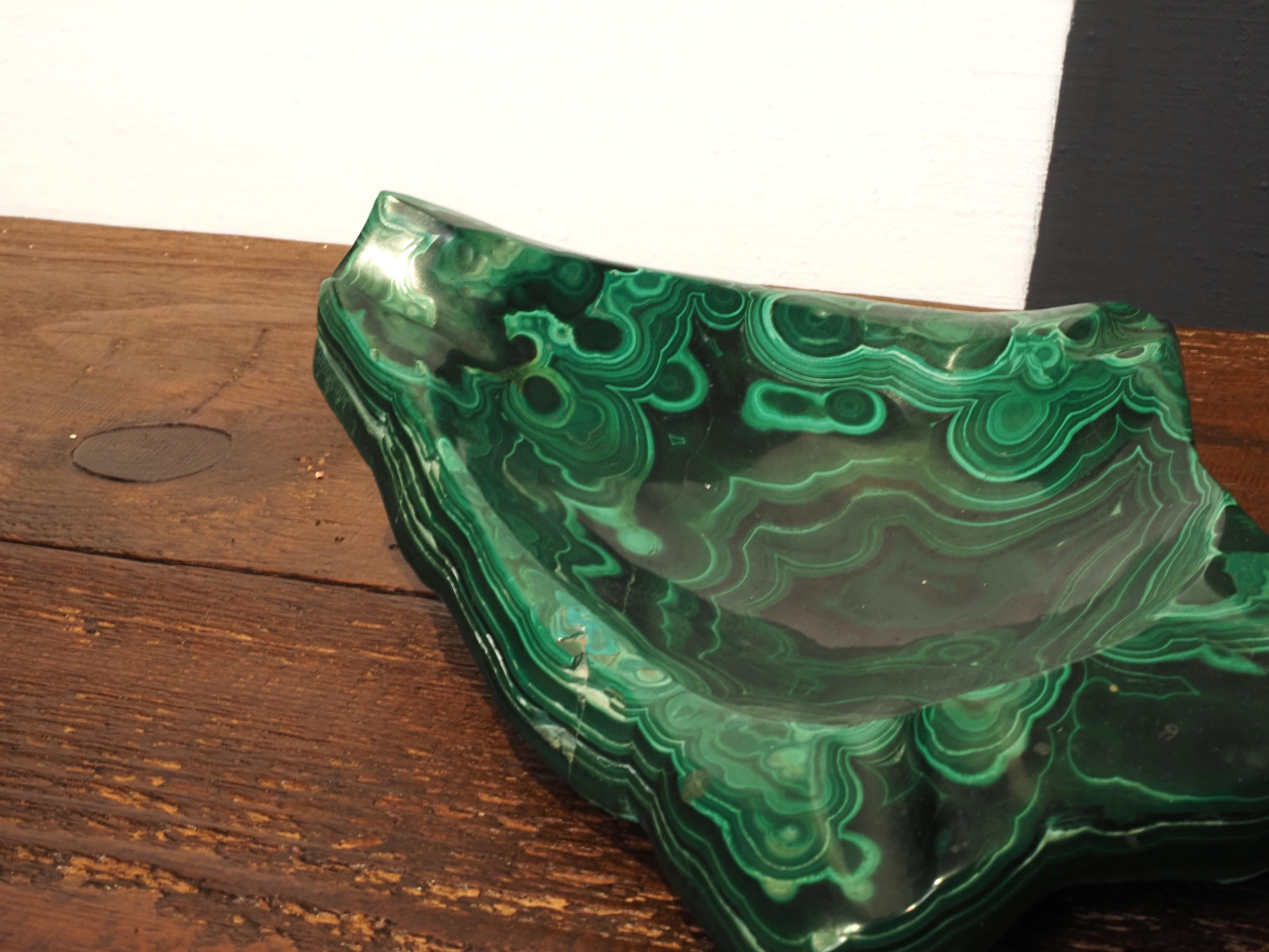 Late 20th Century Malachite ashtray