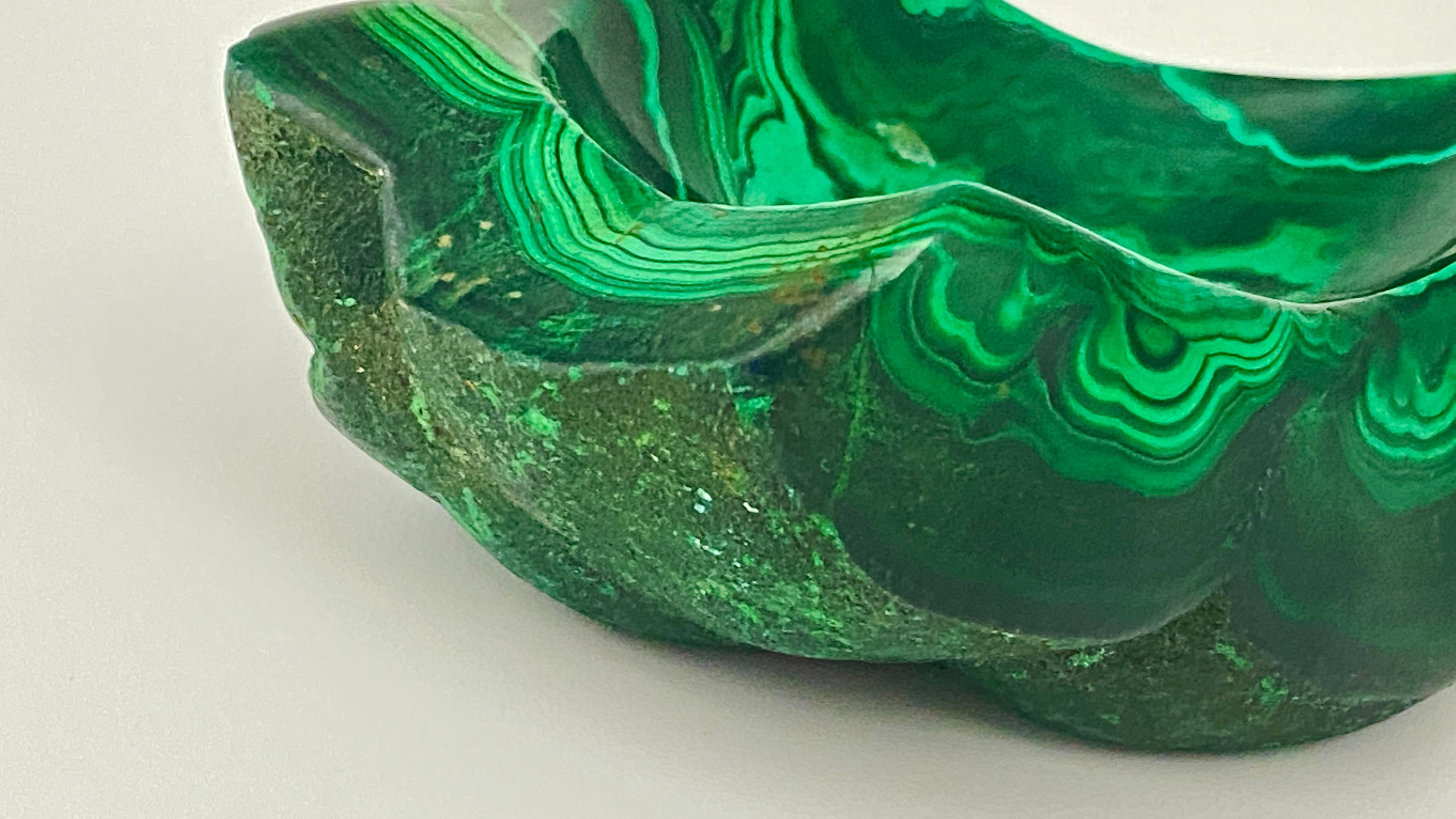 Malachite Ashtray or Vide Poche, Green Color, Italy, 1970 In Excellent Condition In Auribeau sur Siagne, FR