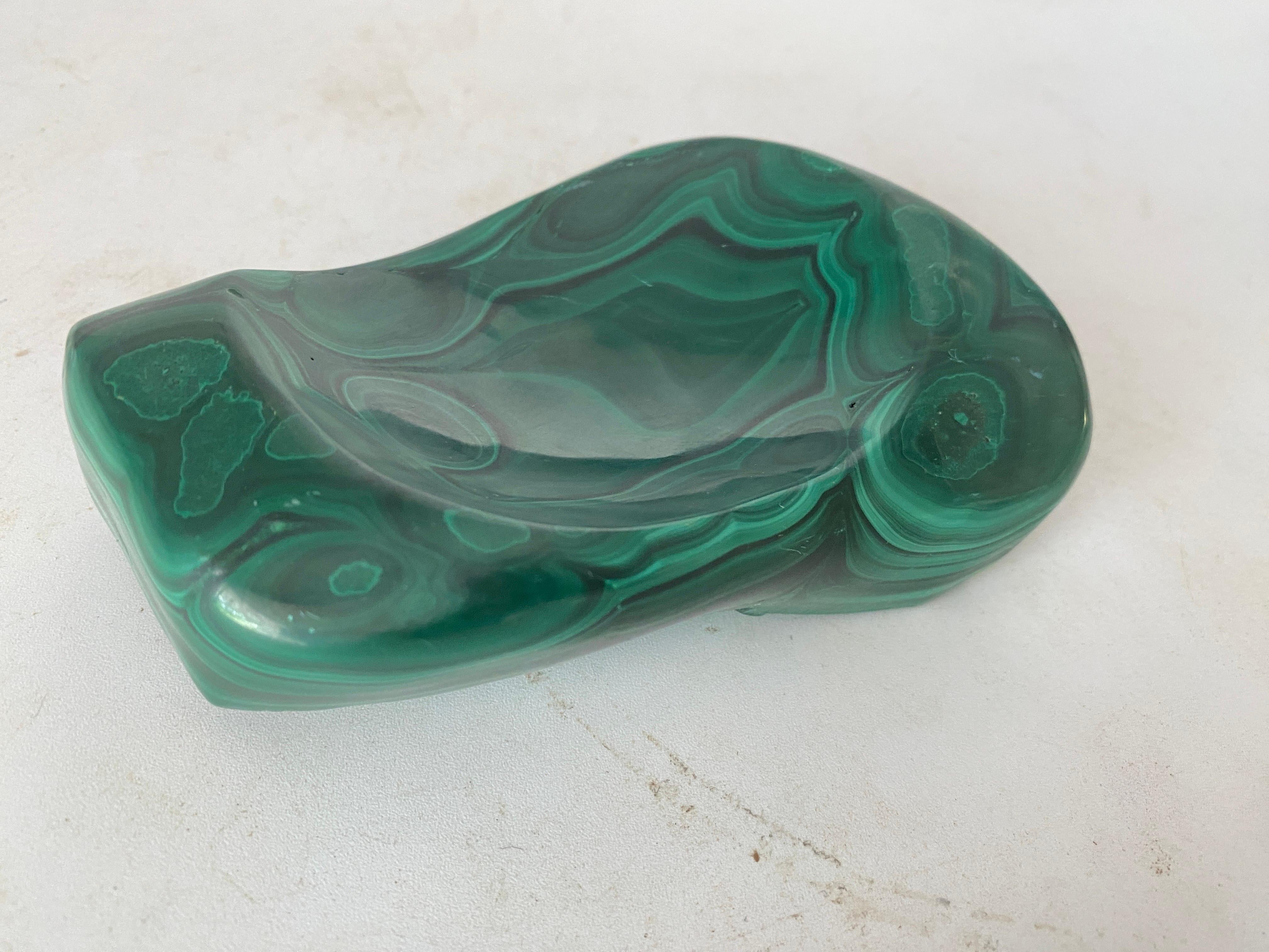 Malachite Ashtray Vide Poche Desk Accessory Green Color Africa 20th Century 1