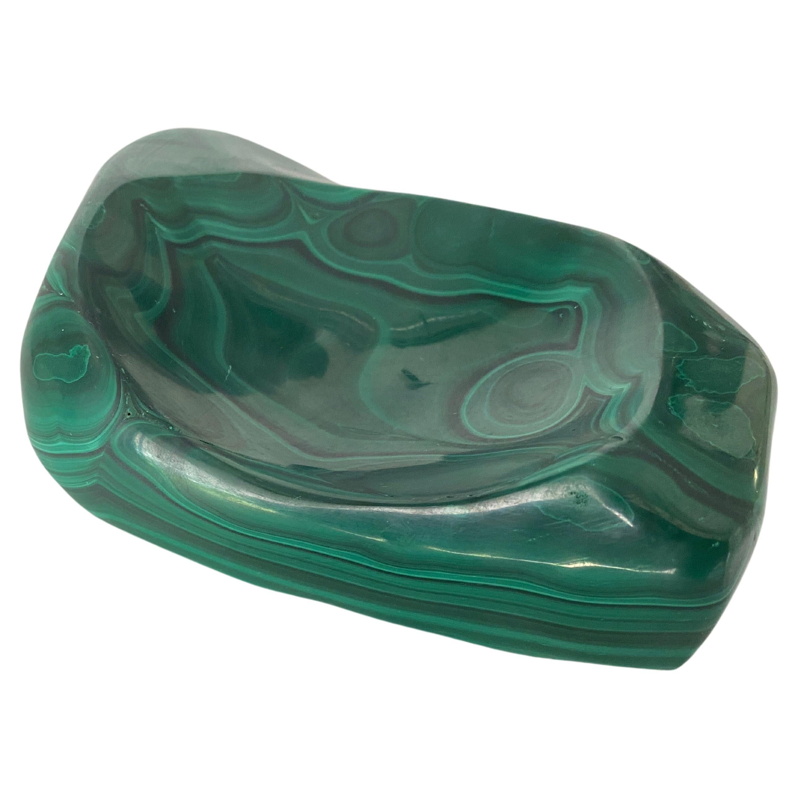 Malachite Ashtray Vide Poche Desk Accessory Green Color Africa 20th Century