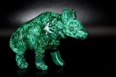 Sculpture d'ours en malachite de 2 lb Tout naturel 1st Grade