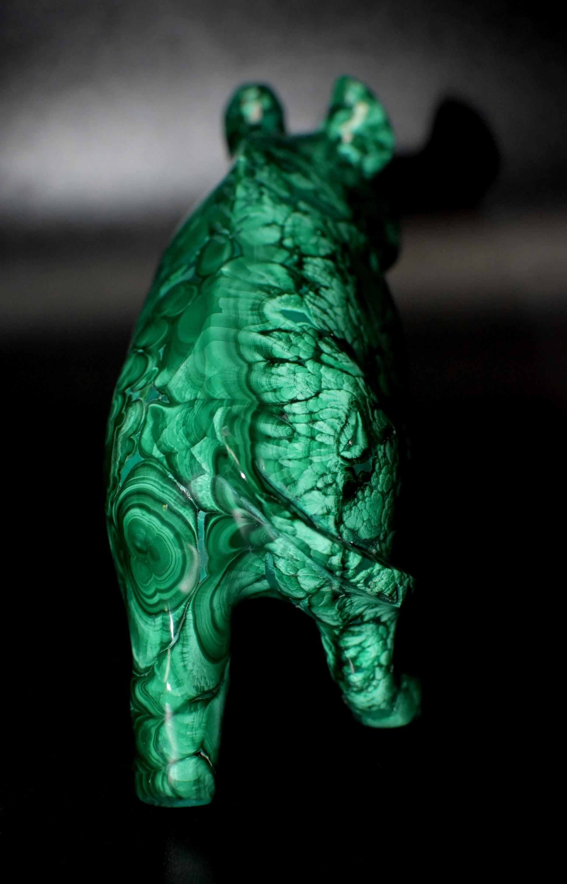 Congolese Malachite Bear Sculpture 2 Lb All Natural 1st Grade