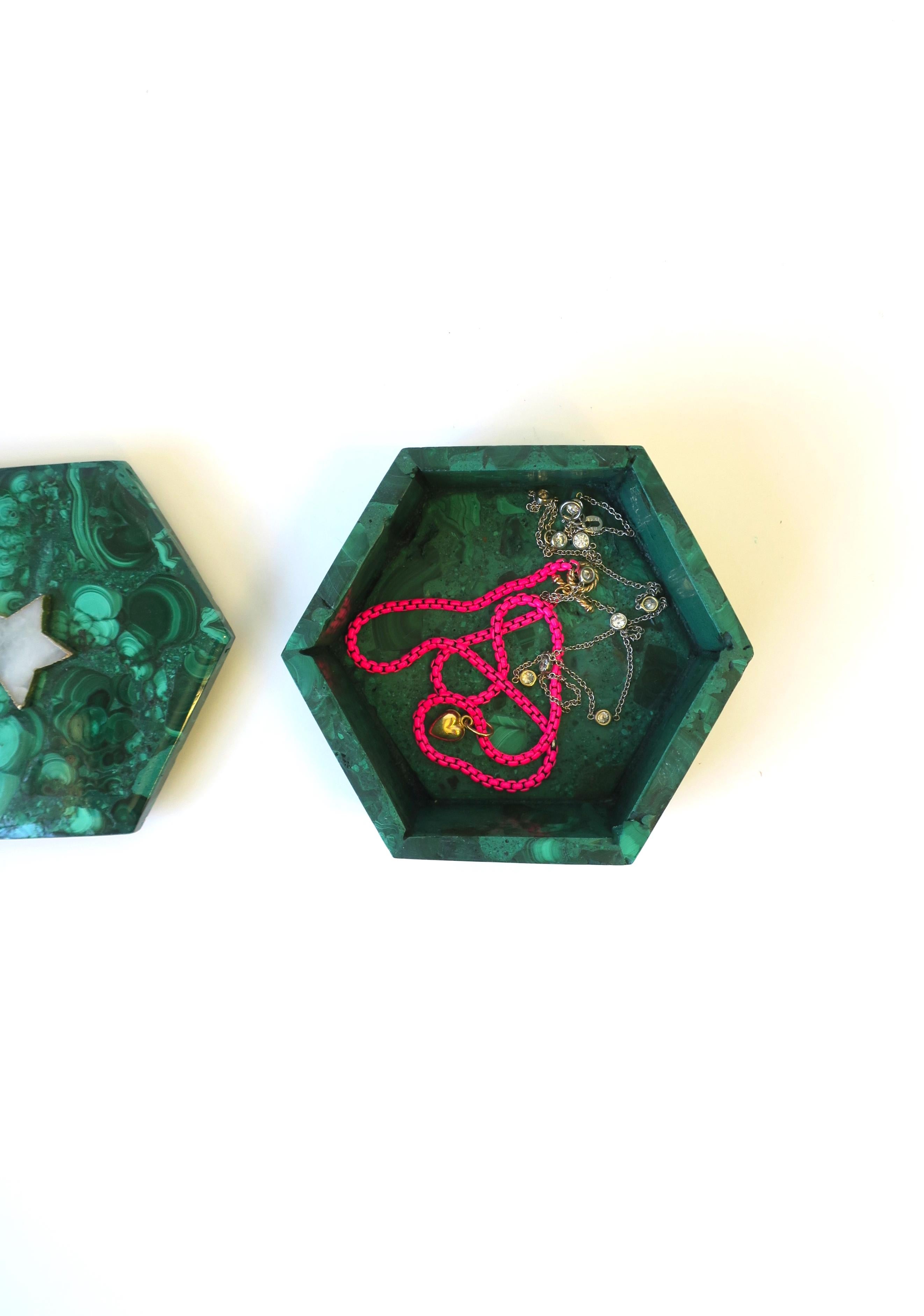 Boîte à bijoux malachite  en vente 3