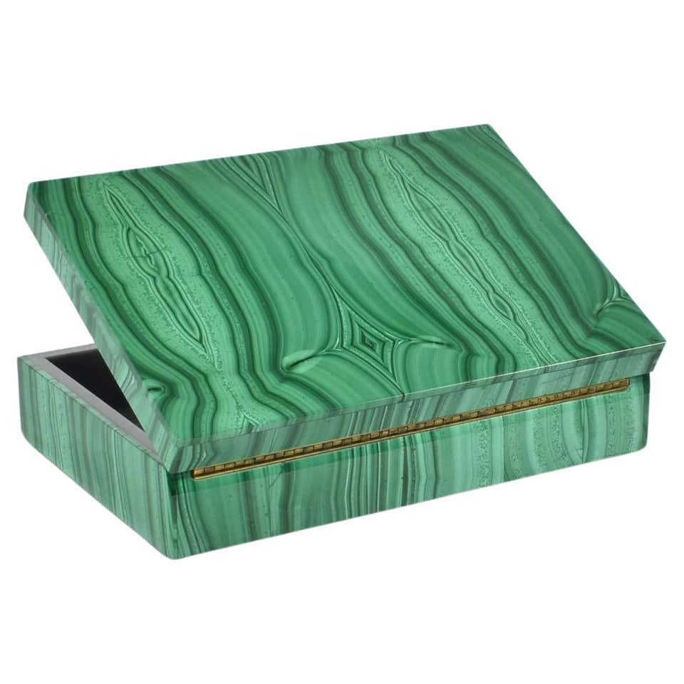 Regency Style Faux Malachite Tole Box at 1stDibs